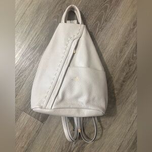 Chic Cream Leather Backpack
